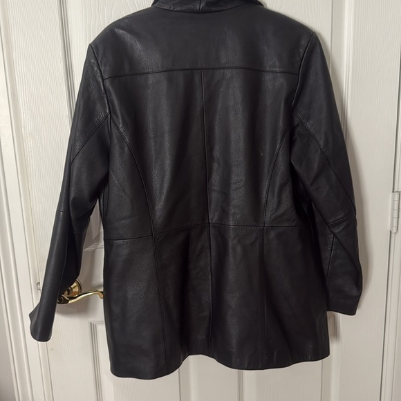 Black Leather Women's Jacket VINTAGE Wilson’s leather with THINSULATE size L - Picture 5 of 6